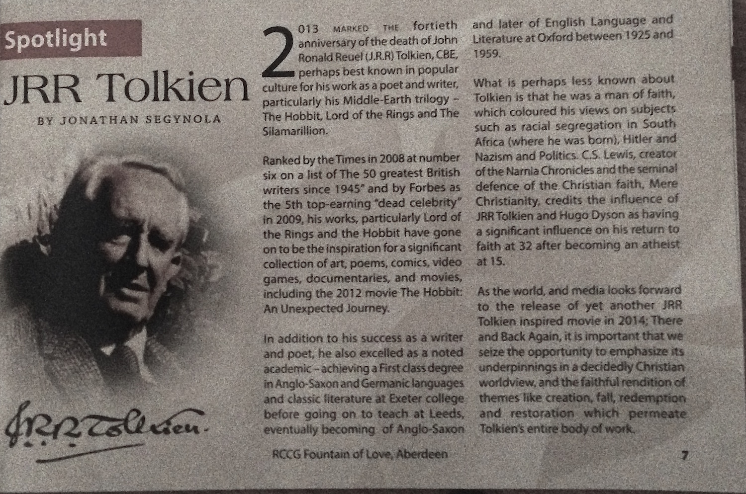 elsewhere - tolkien