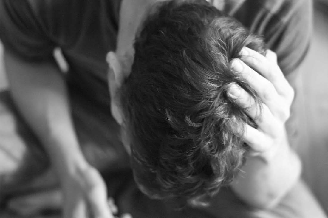 head in hands